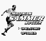 Soccer title screen for GameBoy